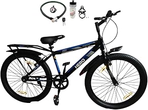Hero Ranger Next 24inch Kids Rigid Bicycle for Boys (9-13 Years) | Stylish MTB Look | Single Speed | Heavy-Duty Steel Frame | Side Stand | 85% Pre-Assembled | Black & Blue