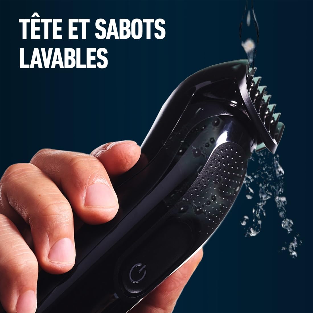 King C. Gillette Tondeuse Barbe Homme, 4 Sabots Interchangeables, Noire | sans Fil, Rechargeable, Coffret avec Peignes Lavables, Lames Inusables, 50 min d’Autonomie