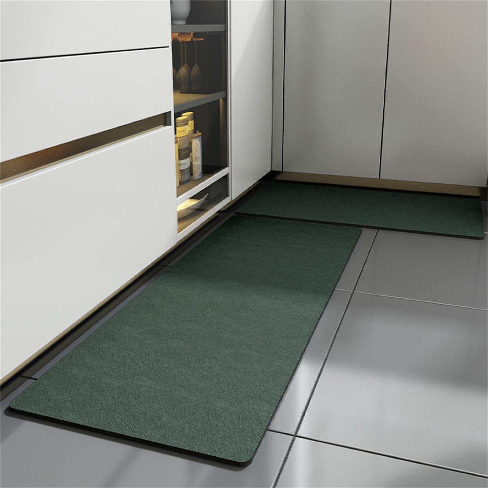 Tapis de sol cuisine grand format lot de 2 design Trees pour salon et couloir