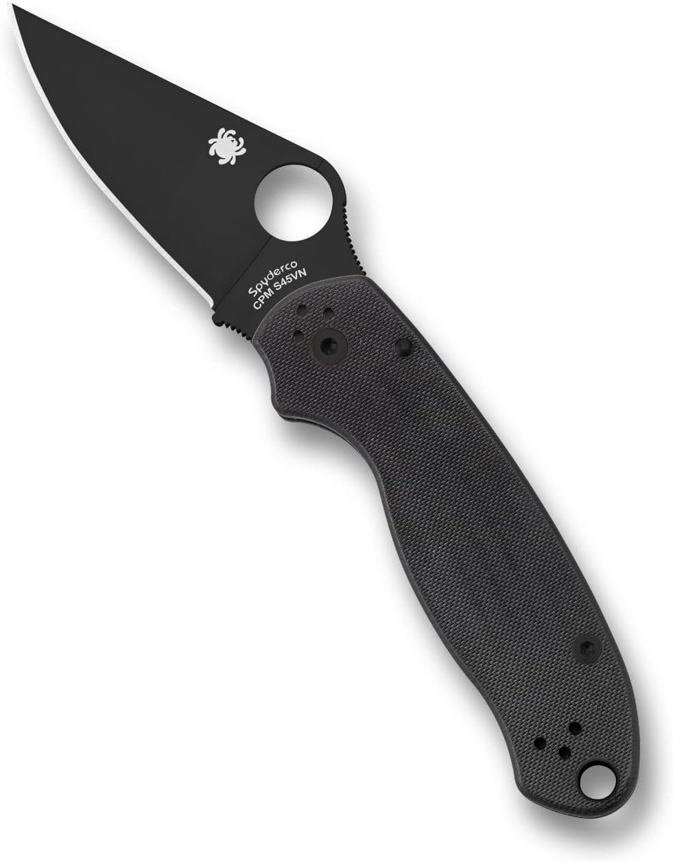Spyderco Para 3 Signature Folding Utility Pocket Knife with 2.95" Black CPM S45VN Steel Blade and G-10 Handle - Everyday Carry - PlainEdge - C223GPBK