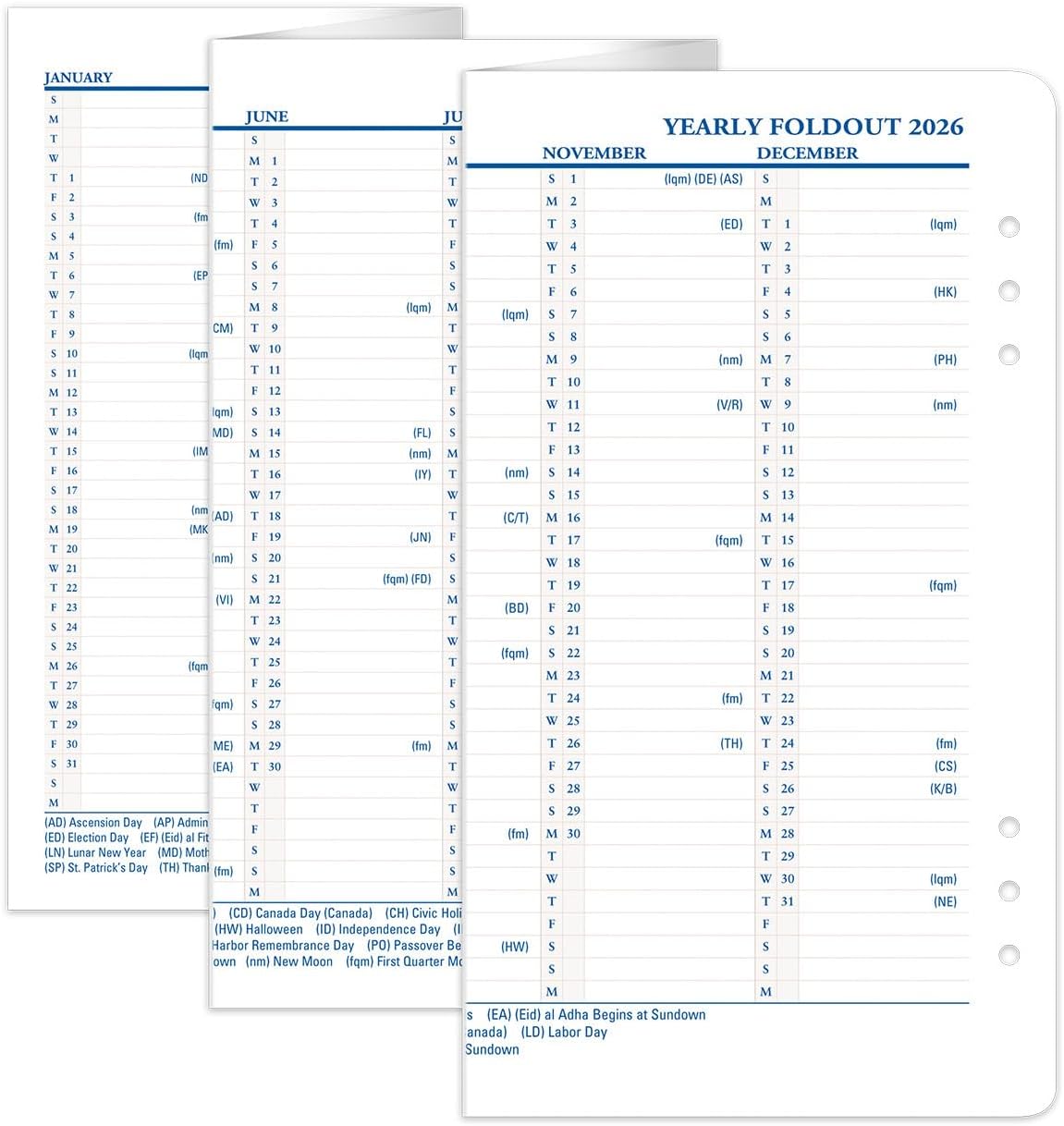FranklinCovey - Yearly Foldout Calendar for Ring-Bound FranklinCovey Planners | Comprehensive Planning Guide - Horizontal and Vertical Format Options (Compact, Jan 2028 - Dec 2028) image 3