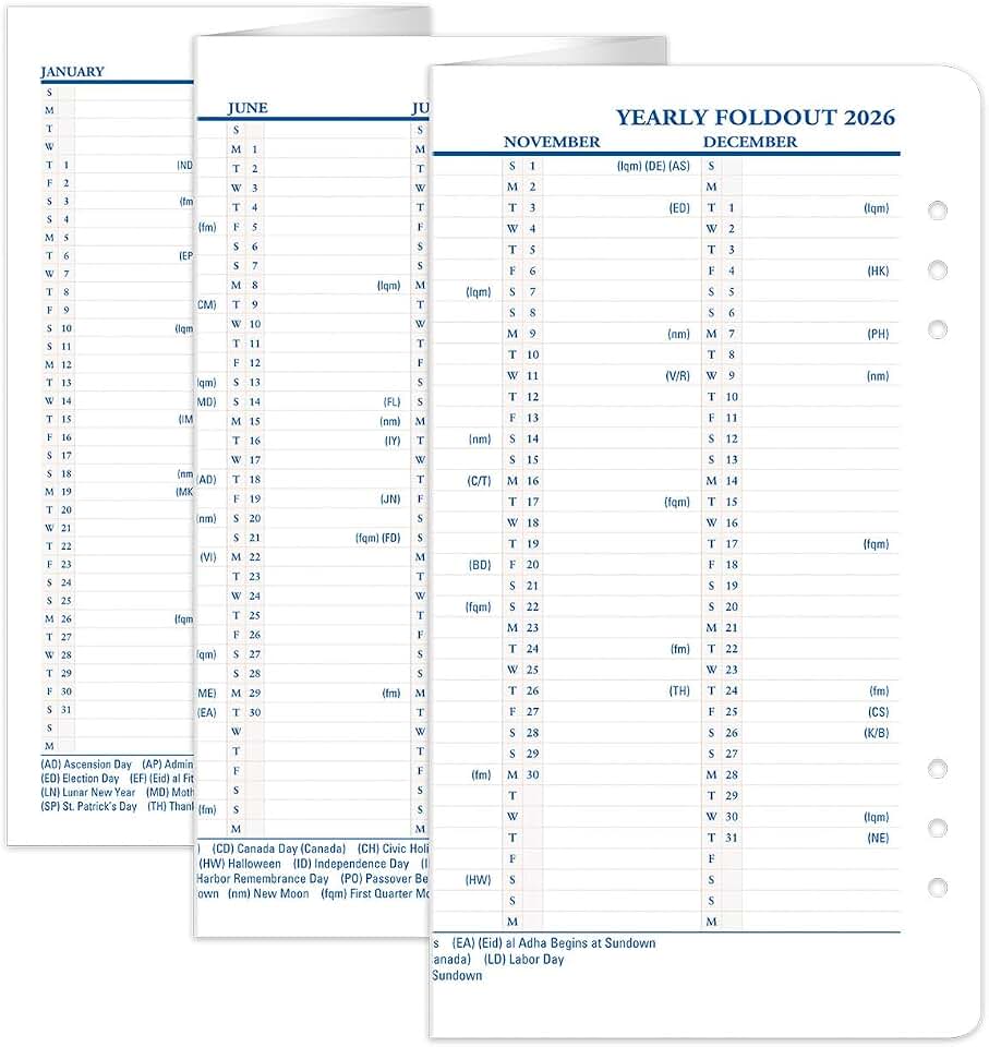 FranklinCovey - Yearly Foldout Calendar for Ring-Bound FranklinCovey Planners | Comprehensive Planning Guide - Horizontal and Vertical Format Options (Pocket, Jan 2026 - Dec 2026)