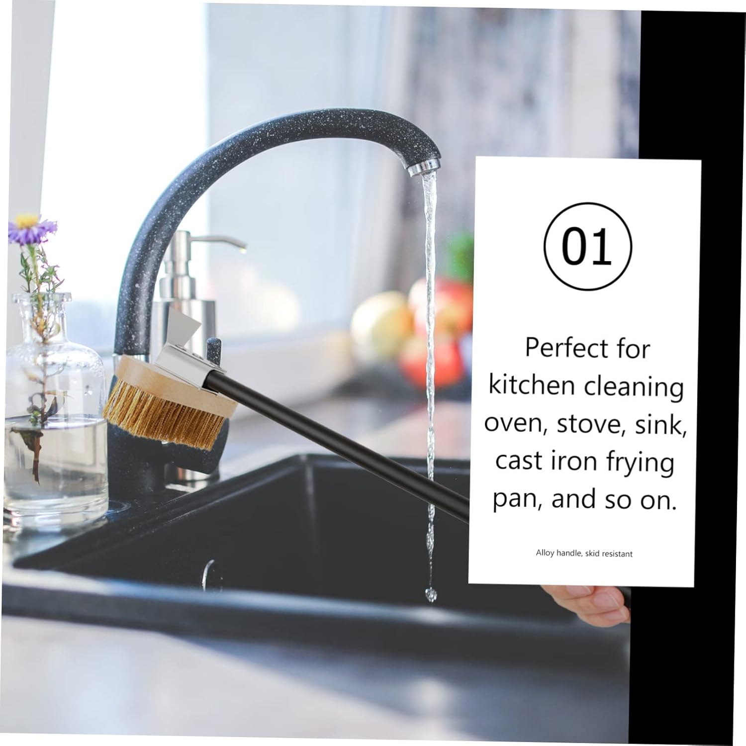 MERRYHAPY 1pc Wire Grill Brush Portable BBQ Cleaning Tool for Oven Kitchen Scrubber Hanging for Easy Storage