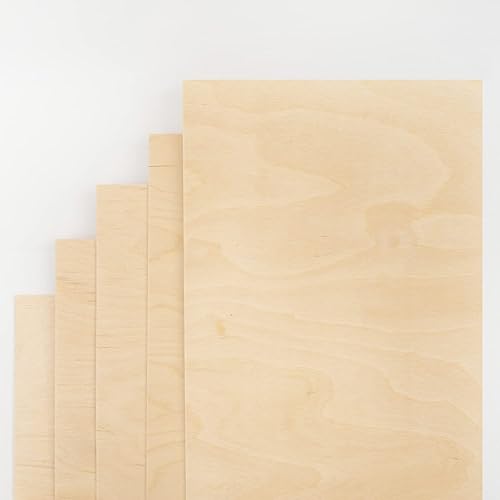 Miniatura 6 de Crystal Element Paquete de 50 hojas cuadradas de madera contrachapada de abedul báltico de 0.118 pulgadas, 18, 12 x 12 pulgadas, ideal para