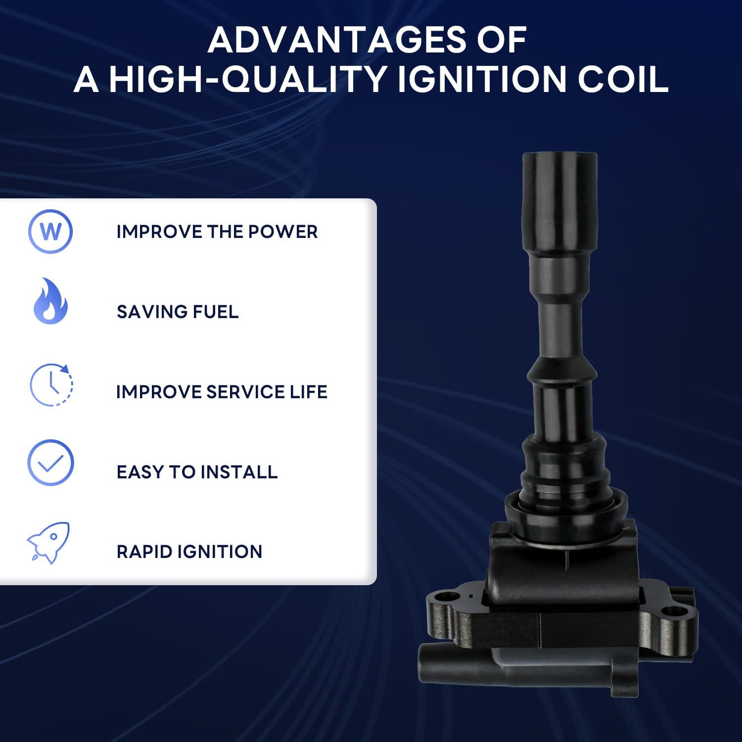 Ignition Coil UF431 (Set of 1) Compatible with Kia 2003 2004 2005 2006 Sorento V6 3.5L, For GN10384 27300-39800