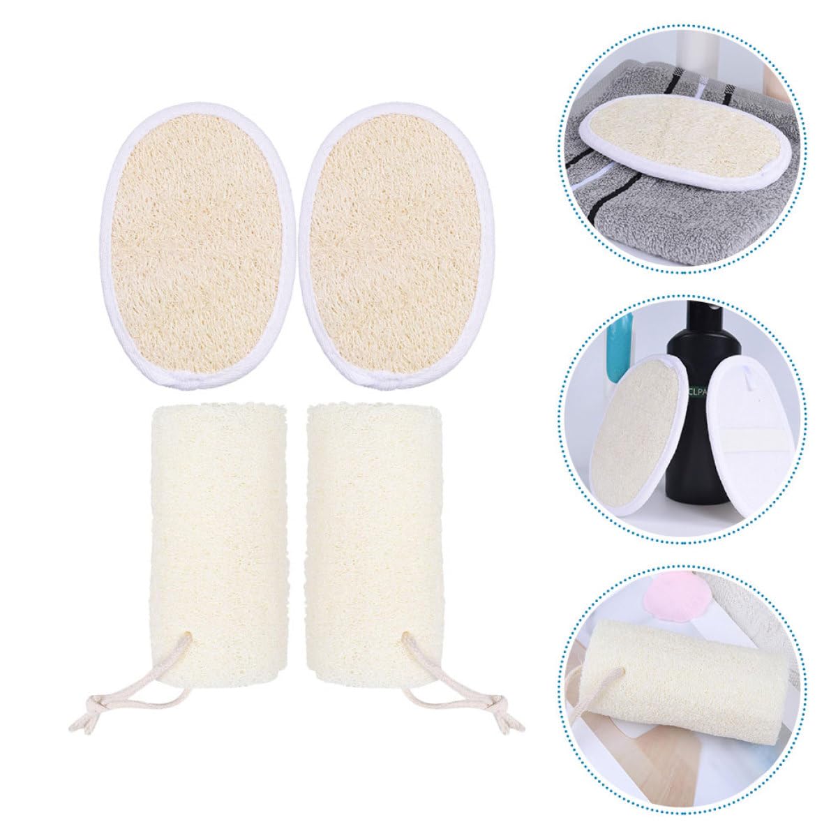 Didiseaon 12pezzi Spugne Esfolianti Loofah Naturale Per Doccia Spazzola Per Massaggio e Pulizia Corpo Per Uso Quotidiano e Relax Bagno
