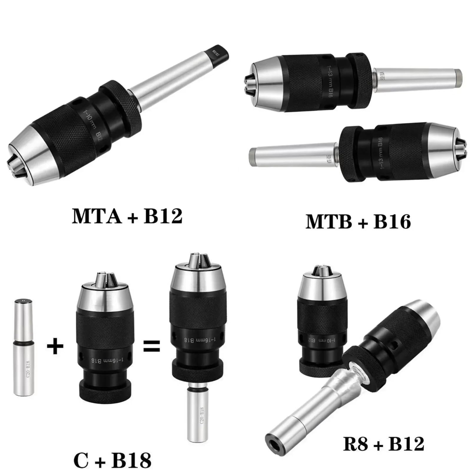 B10 B12 B16 B18 B22 samozaciskowy uchwyt wiertarski MT1 MT2 MT3 MT4 C16 C20 R8 Morse uchwyt wiertarski tokarka 1-10 1-13 mm 1-16 mm MTA MTB(MTA1-B12 (1-10 mm))