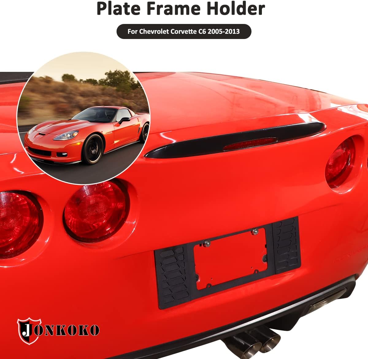 Aluminum Alloy License Plate Cover Set,Back License Plate Protector Fastening to Frames for Chevrolet Corvette C6 2005-2013 Automotive Exterior License Plate Shield