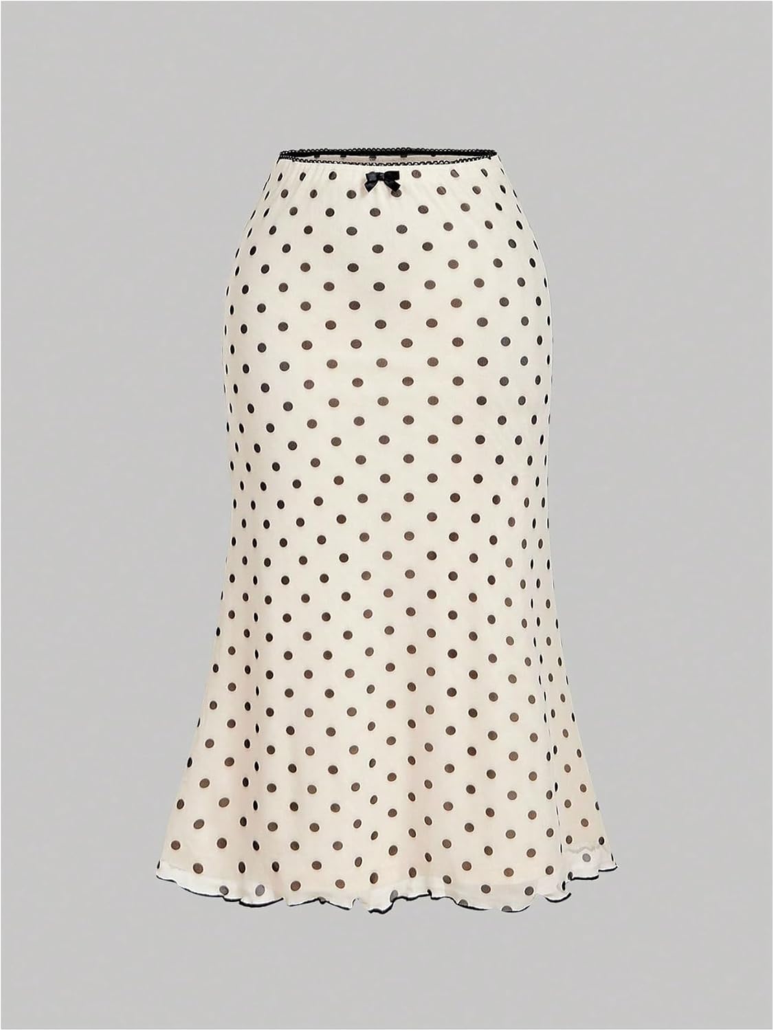 Verdusa Women's Plus Size 2 Piece Polka Dots Outfits Asymmetrical Tops with Long Skirt Brunch Outfits