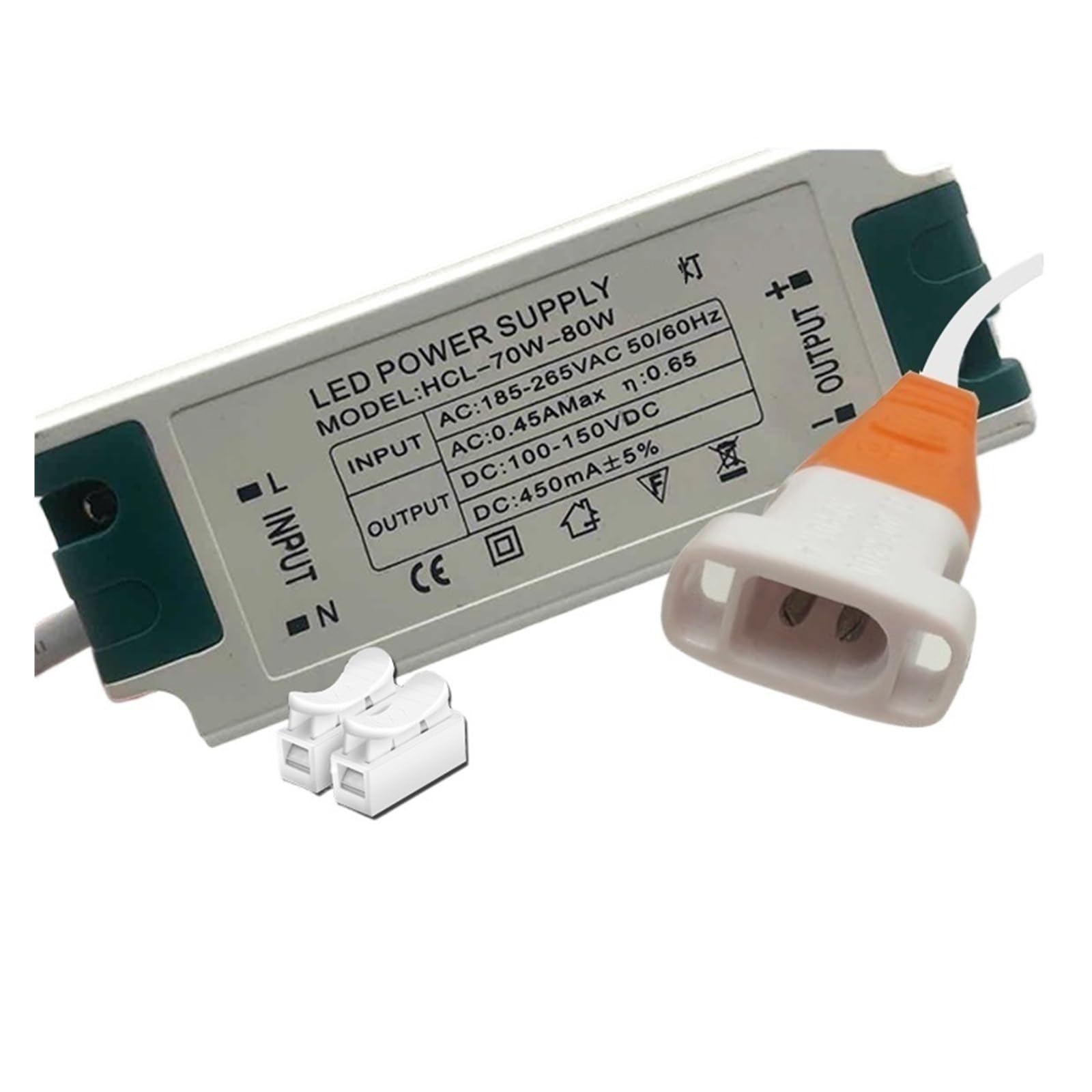 Leddriver Drive Power Supply Ballast Starter Flat lamp Downlight Constant Current 38w48w60w88w(70-80w Big pin Female Plug)