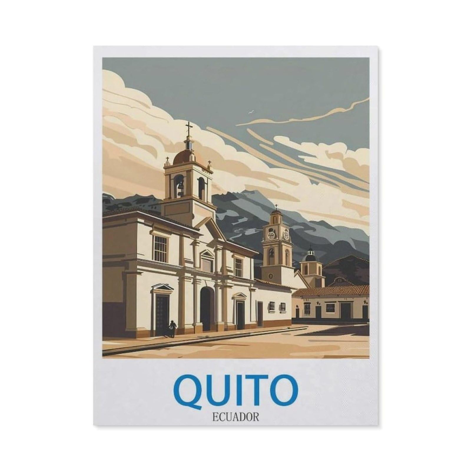 Quito Ecuador，Funny Poster Wall Art Decor Metal Sign Poster(15x30cm）6x12 inch-ED11