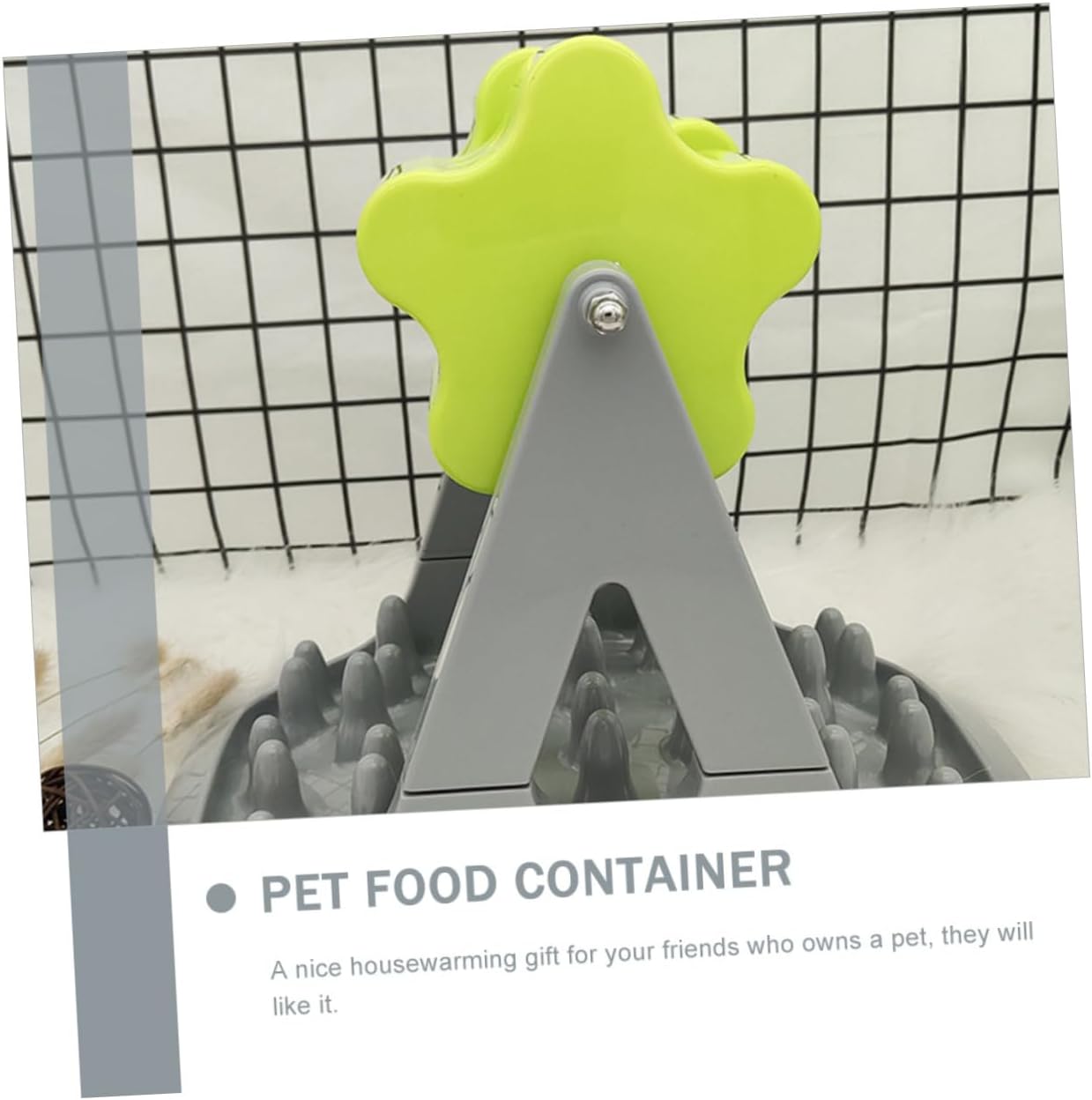 Automatic Dog Feeding Bowl with Slow-Feed Design Prevents Choking for Puppies and Adult Dogs Durable and Lightweight Pet Food Dispenser Gray and Green