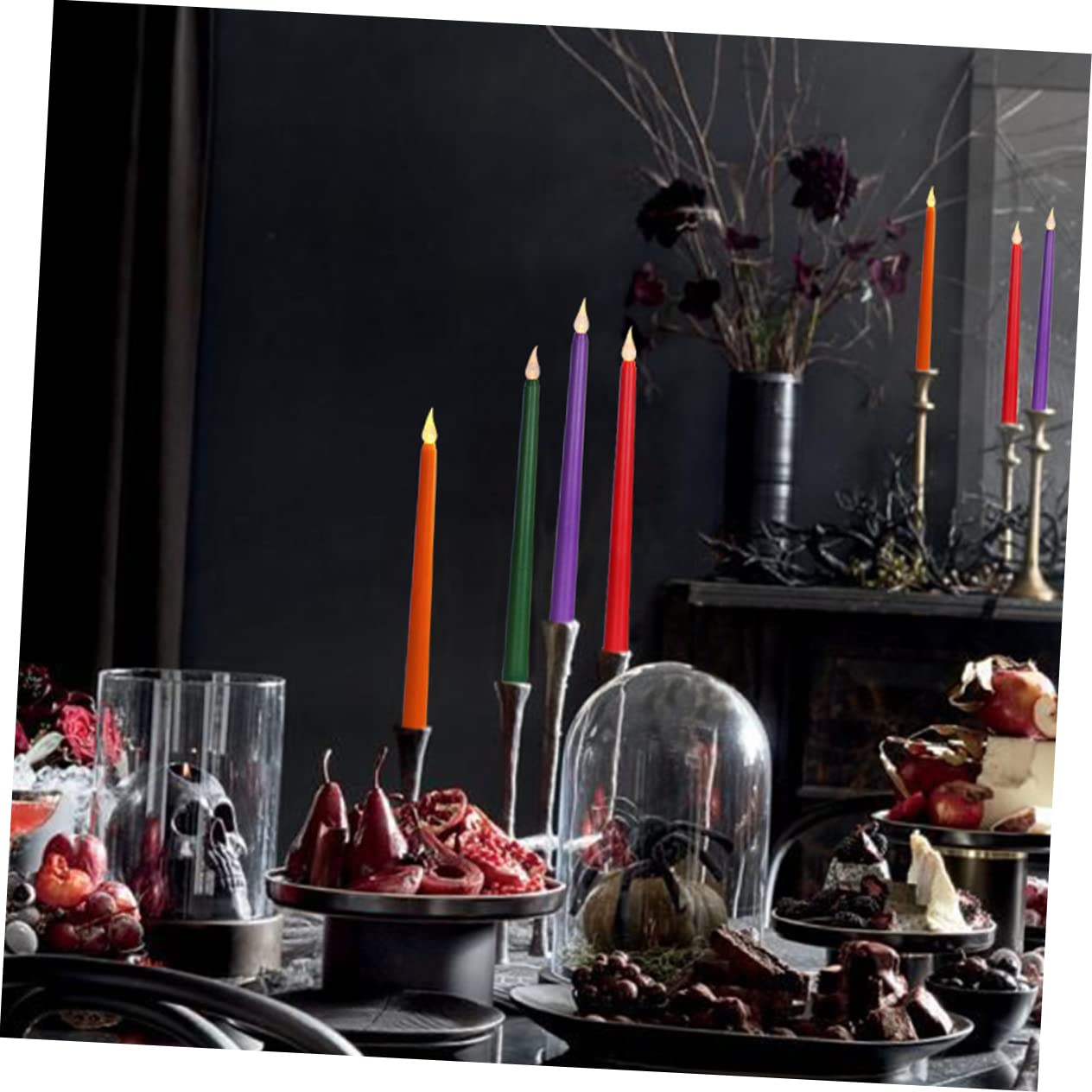 12 Piezas Velas LED sin Batería Operadas Rojas para Fiestas Cumpleaños Bodas Decoración Navideña Halloween Hogar