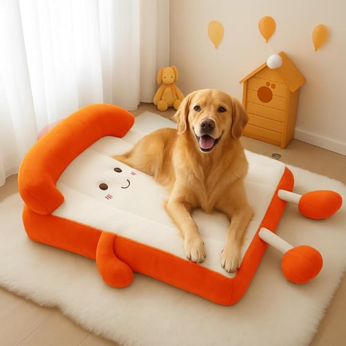 Cama para Perro Grande Tostada Lavable miniatura 8