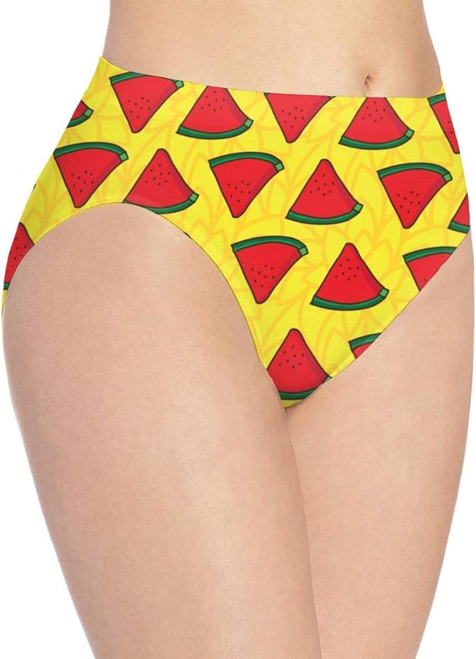 IUBBKI Slices of Watermelon Women's Hipster Panties Briefs Elastic Full