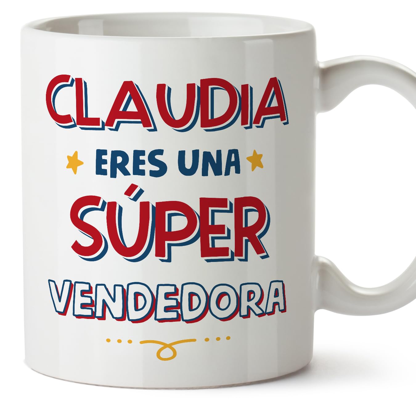 MUGFFINS Personalised Mug for Salesperson Woman - in Spanish - Eres Súper - Funny Custom Gift for Colleagues - Ceramic 11oz Mug