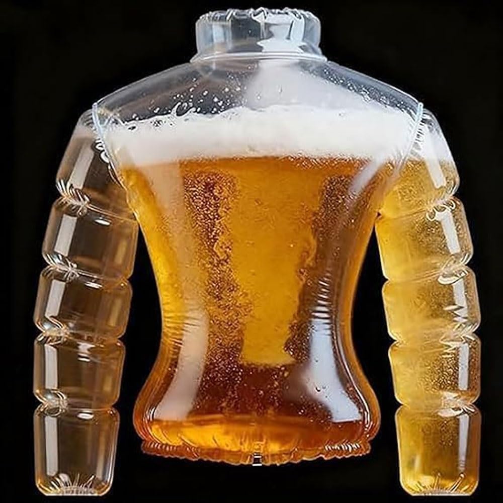 Veste à BièRe 2026 Pour Hommes Et Femmes, Manteau Gonflable Transparent Rempli De BièRe Avec Paille - Doudoune à BièRe Pour Piscines à BièRe, FêTes Et Rassemblements