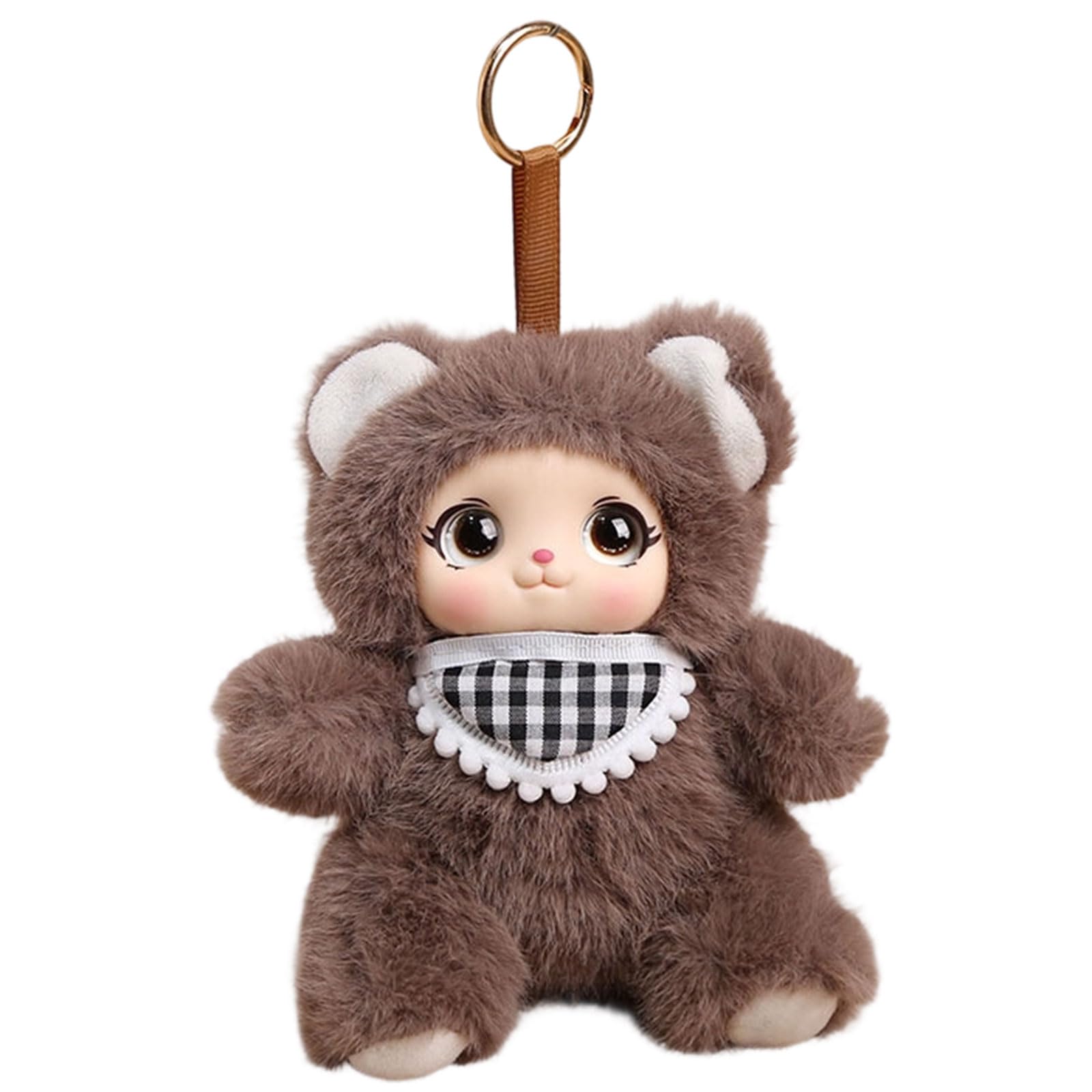 Baodss Soft Plush Sitting Doll Keychain With Silicone PP Cotton Filling For Bags And Backpacks 16cm Lovely Decoration