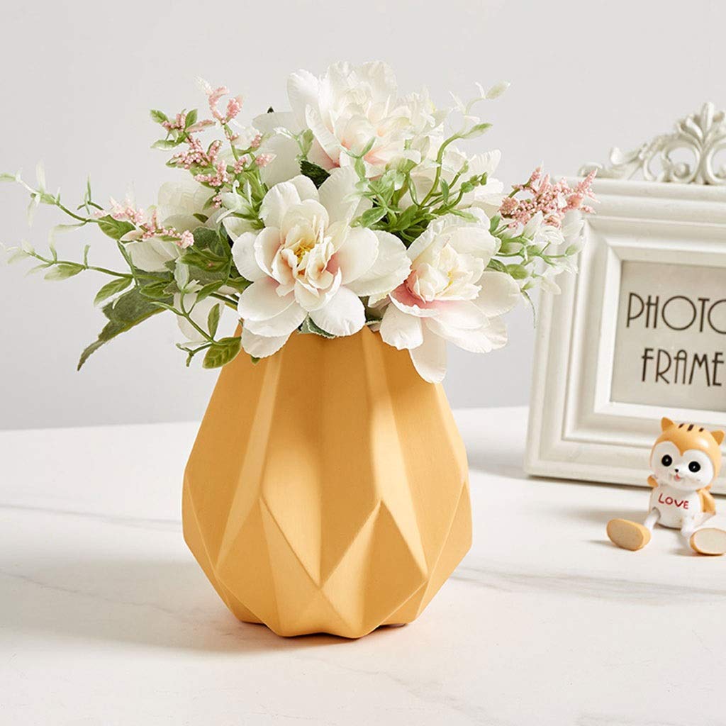 XDLEDMKIZ Artificial Flower in Pot Artificial Flowers with Vase,Fake Beautiful Floral Bouquet Flower for Home Wedding Centerpiece Decor Table Centerpieceent Interesting