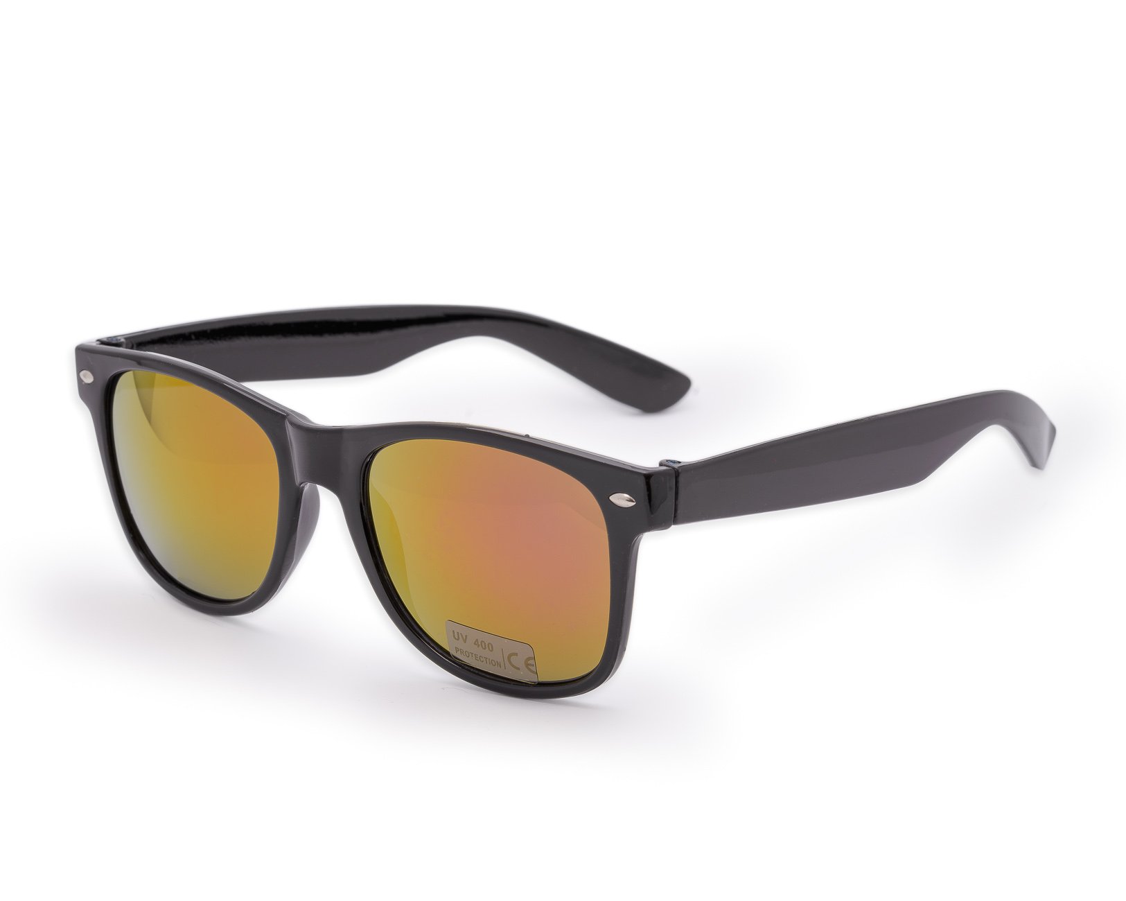 Morefaz Men's Mirror Orange Lens Unisex Retro Vintage Mirrored Sunglasses Fashion Mirror Air Force Unisex Vintage Lens Uv400 (Mirror Orange Lens) Mfaz Ltd