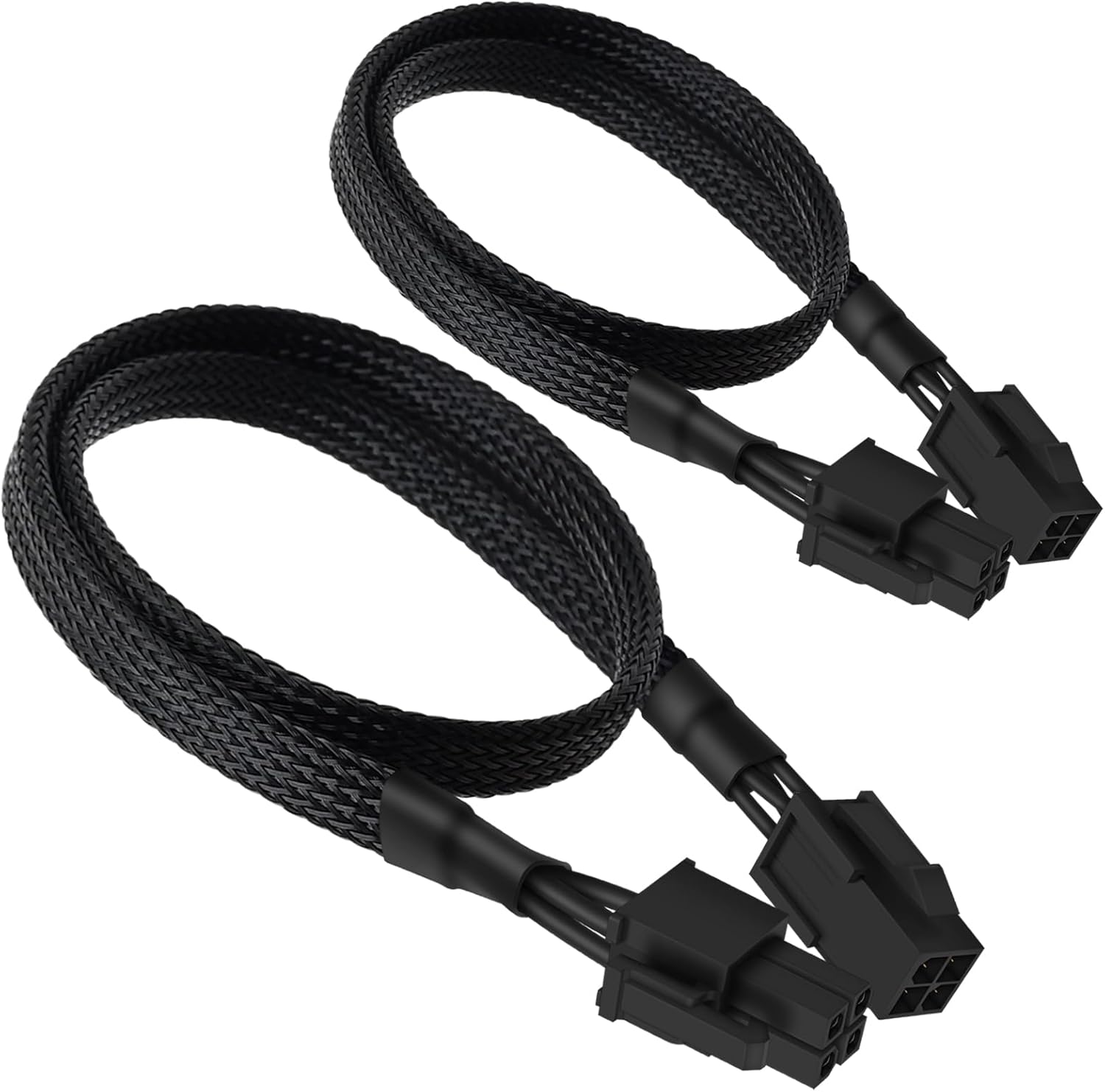 (2-Pack) YEZriler ATX 4 Pin Extension Cable, Motherboard CPU 4pin Male to Female Adapter Sleeved for Power Supply PSUs 20.8-inch (53cm)