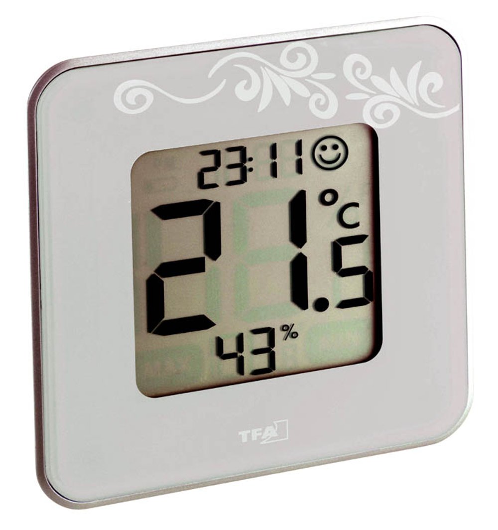TFA Dostmann Style 30.5021 digitales Thermo-Hygrometer (1 x schwarz + 1 x hellgrau)
