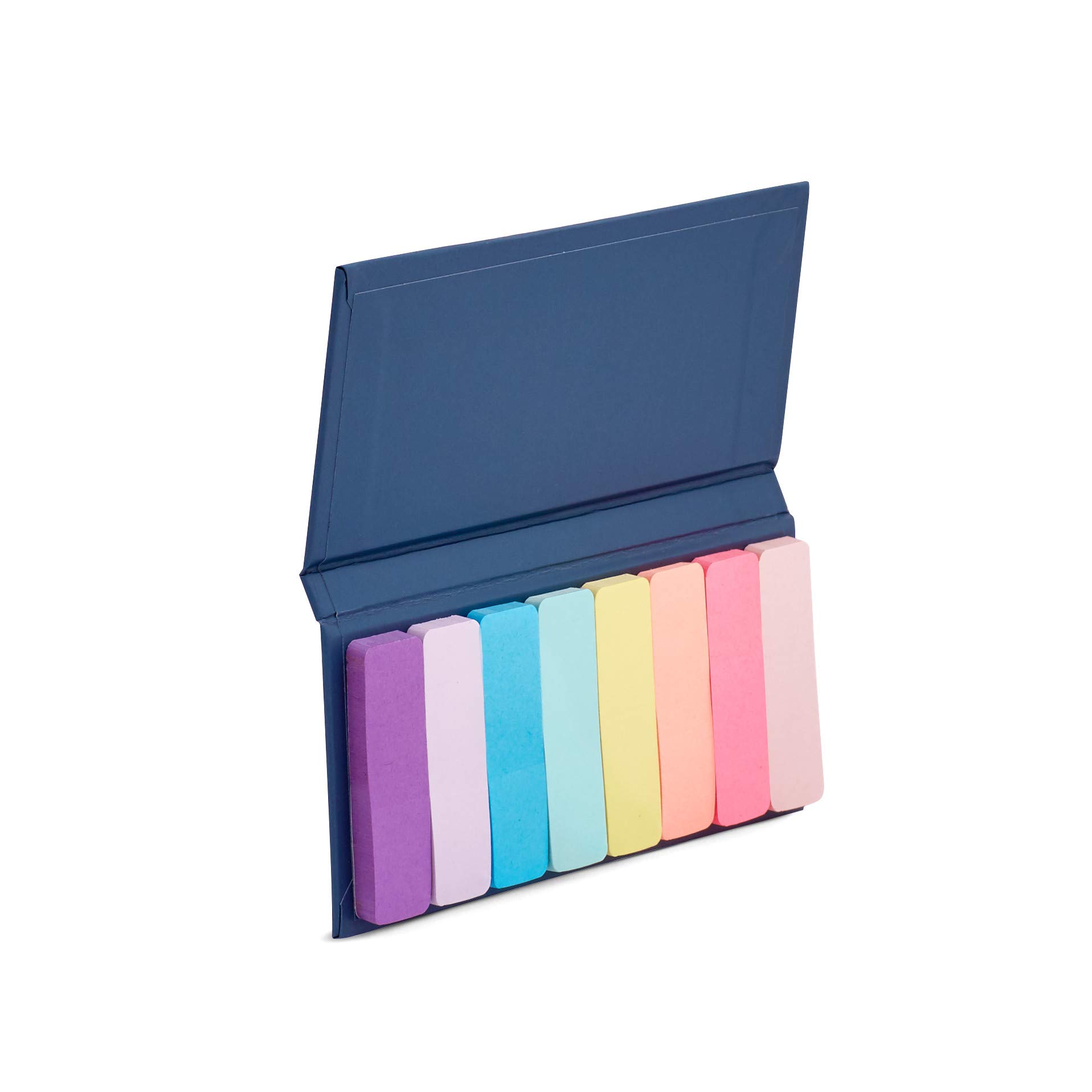 Poppin Sticky Tabs - Set of 400 Book Tabs for Notebooks, 8 Coordinating Colors, 2" Long Adhesive Page Markers, Stored in a Protective Case with Flip