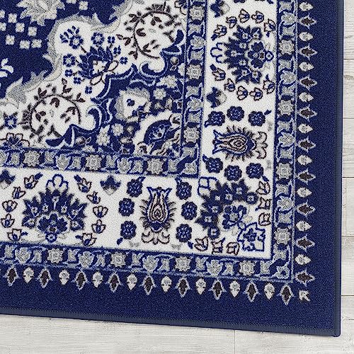 Alfombra decorativa Antep Rugs 5x7 anticorte azul miniatura 5