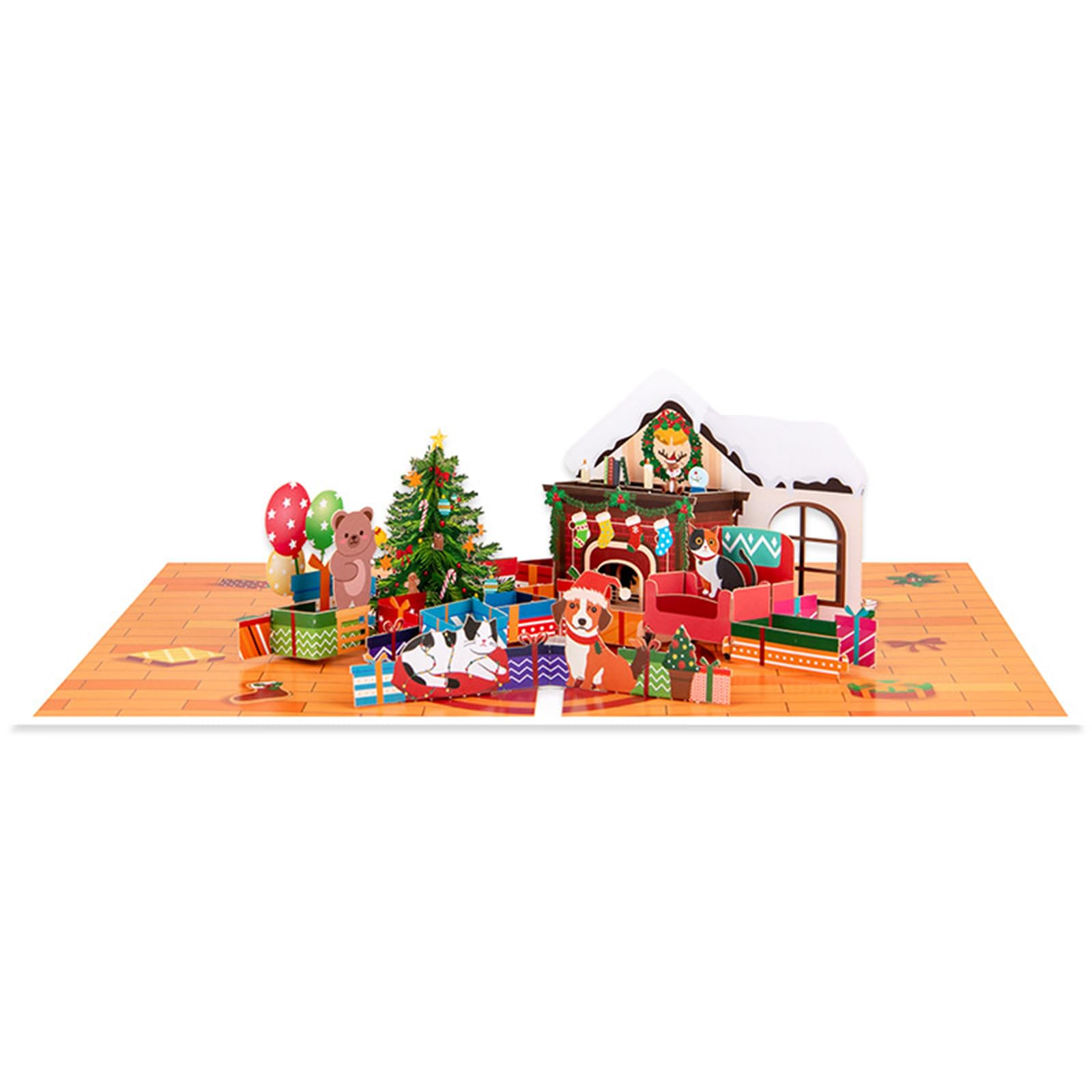 Elnwnnkc Unique Popup 3D Christmas Cards Unique 3D Christmas Houses Popup Surprise Card Holiday Greeting Card Set