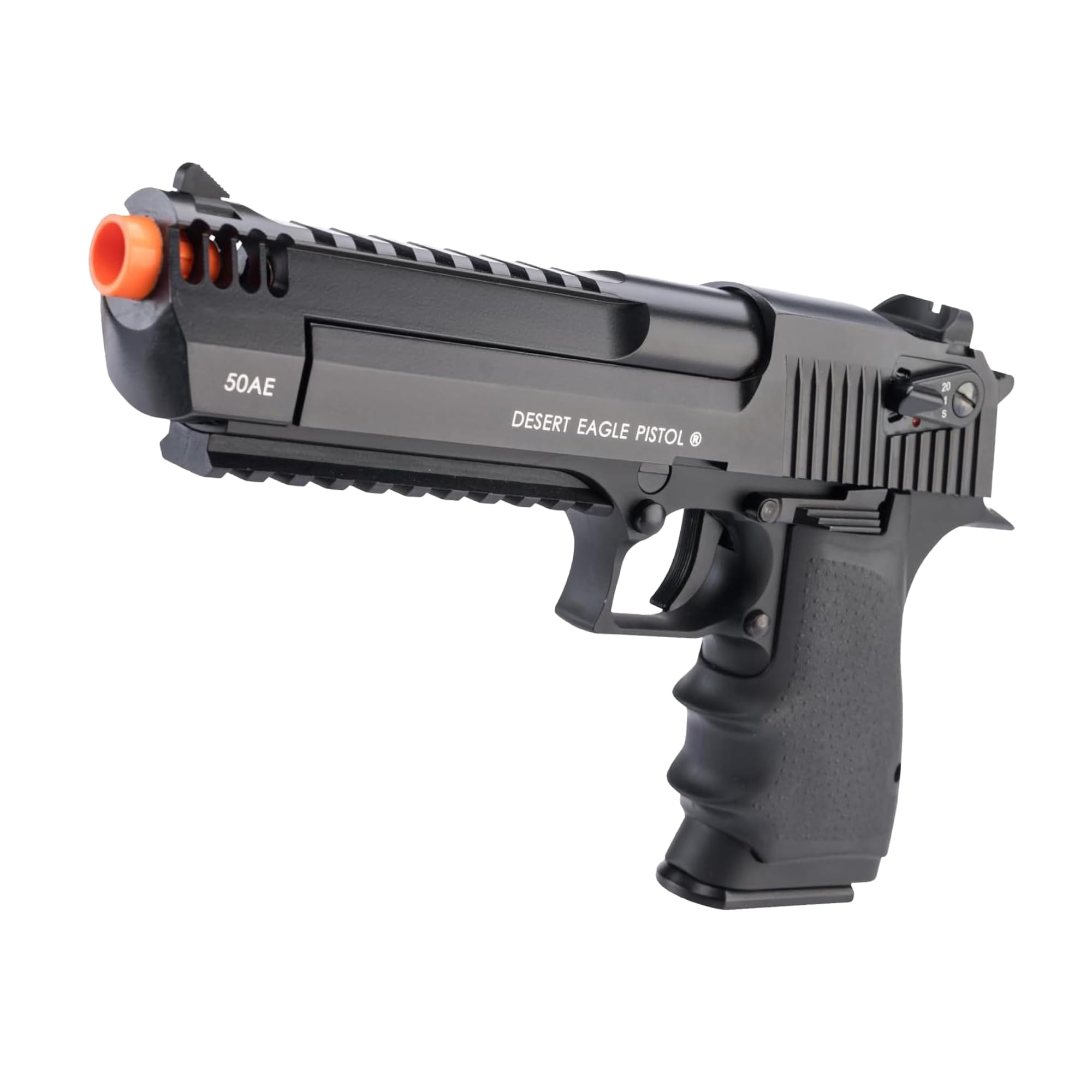 Evike Airsoft - Magnum Research Licensed Semi/Full Auto Metal Airsoft DE L6 CO2 Gas Blowback Airsoft Pistol by KWC (Color: Black)