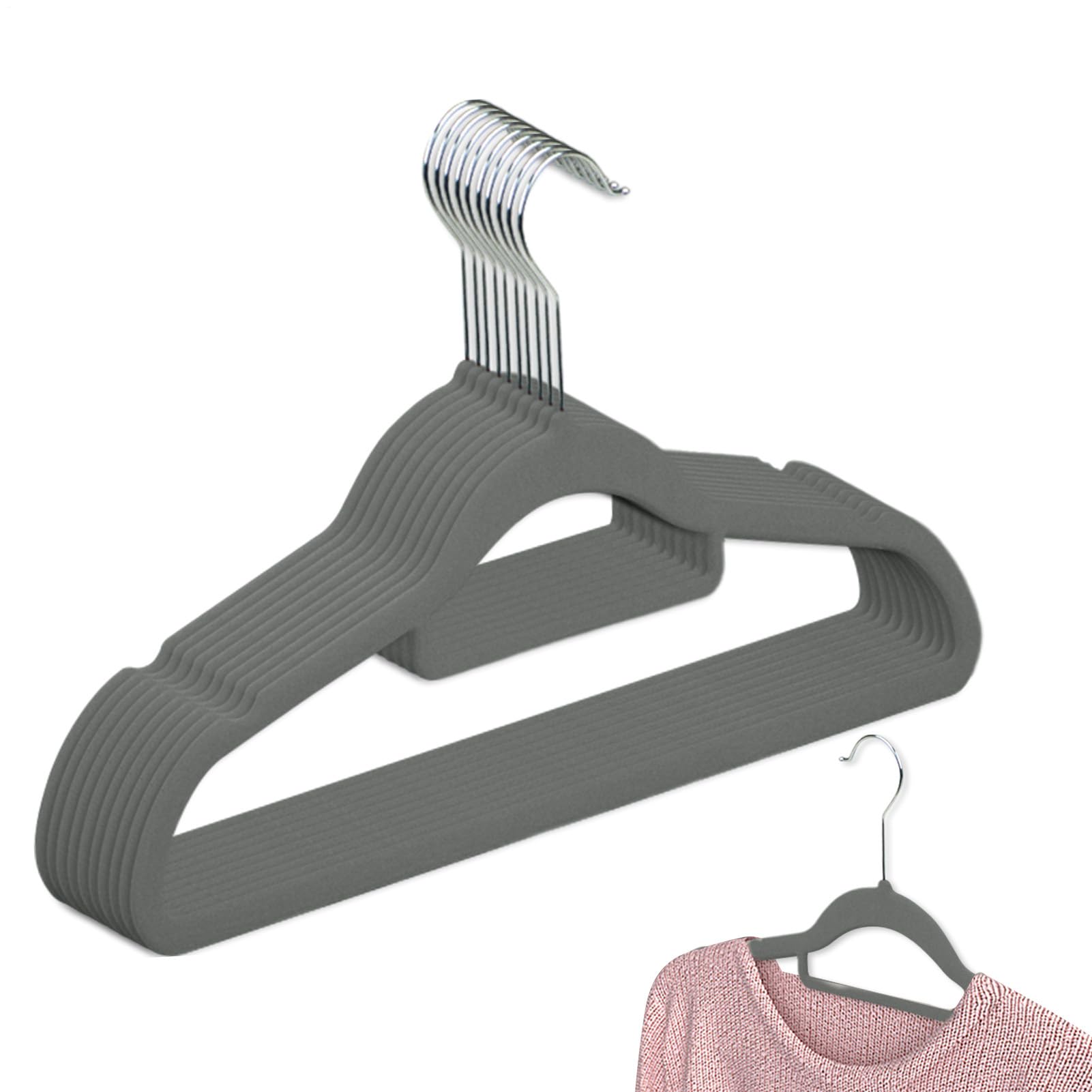 Cintres pour vêtements antidérapants compacts et polyvalents pour armoire et buanderie