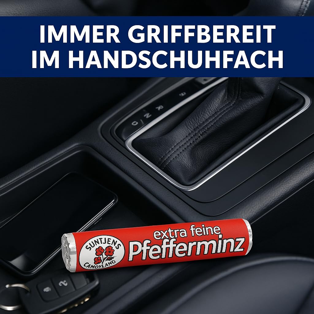 Suntjens Pfefferminzrollen 36 x 30g – extra feine Minzbonbons in der klassischen Rolle – Erfrischende Pfefferminze für unterwegs, Büro & Auto – ohne künstliche Farbstoffe