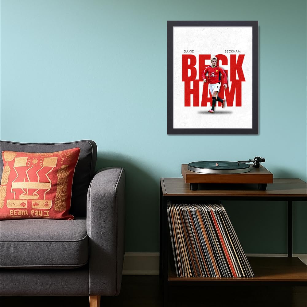 Good Hope David Beckham Framed Poster 10‑13 Inch Wall Art – Soccer Legend, Manchester United, Real Madrid, LA Galaxy, England – Kids & Home Office Decor, Gift for Men 1