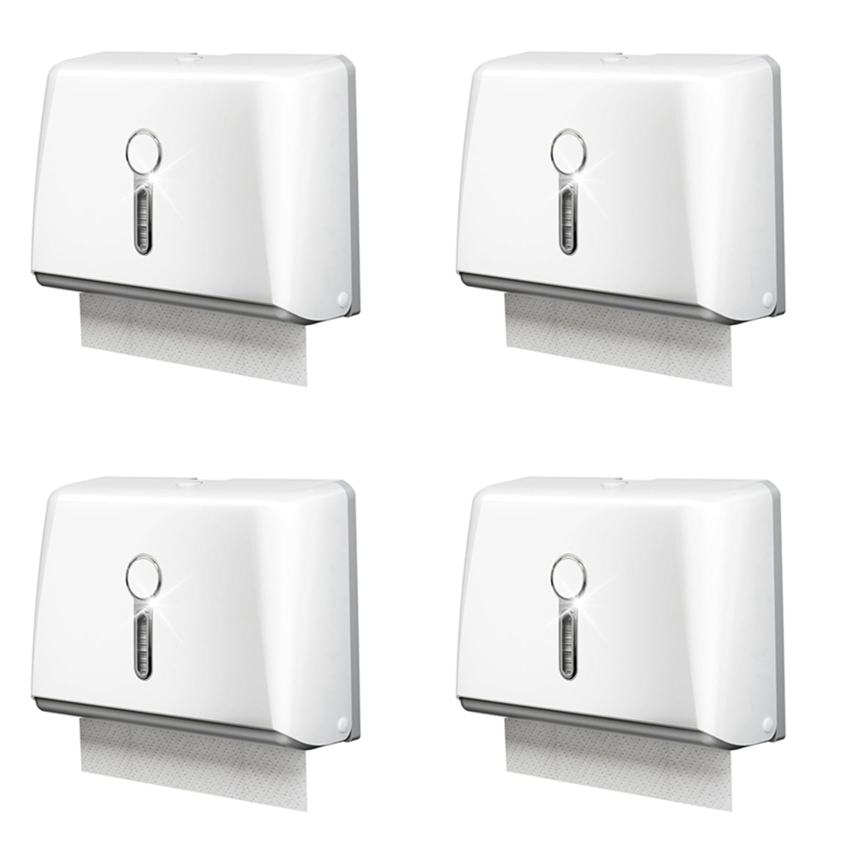 Vjsujehgy 4X Commercial Paper Towel Dispenser Wall Mount with Key Pack No Drilling or Screws Install for Bathroom Restroom Kitchen