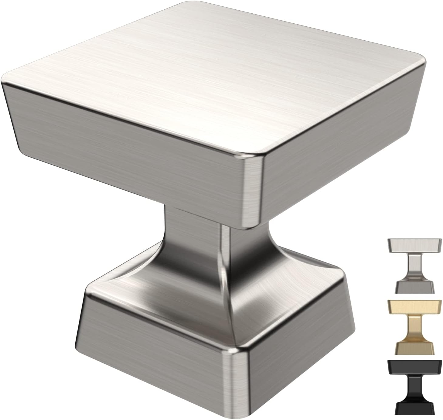 9BUILD 10 Pack 1.2 Inch Brushed Satin Nickel Knobs Kitchen