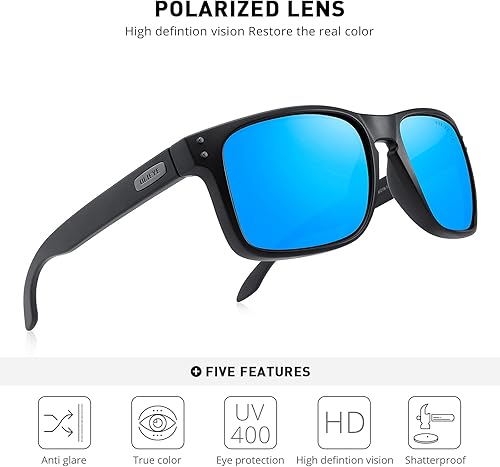 Miniatura 5 de Gafas de sol polarizadas deportivas para hombre, gafas de sol de marco flexible para pesca deportiva masculina