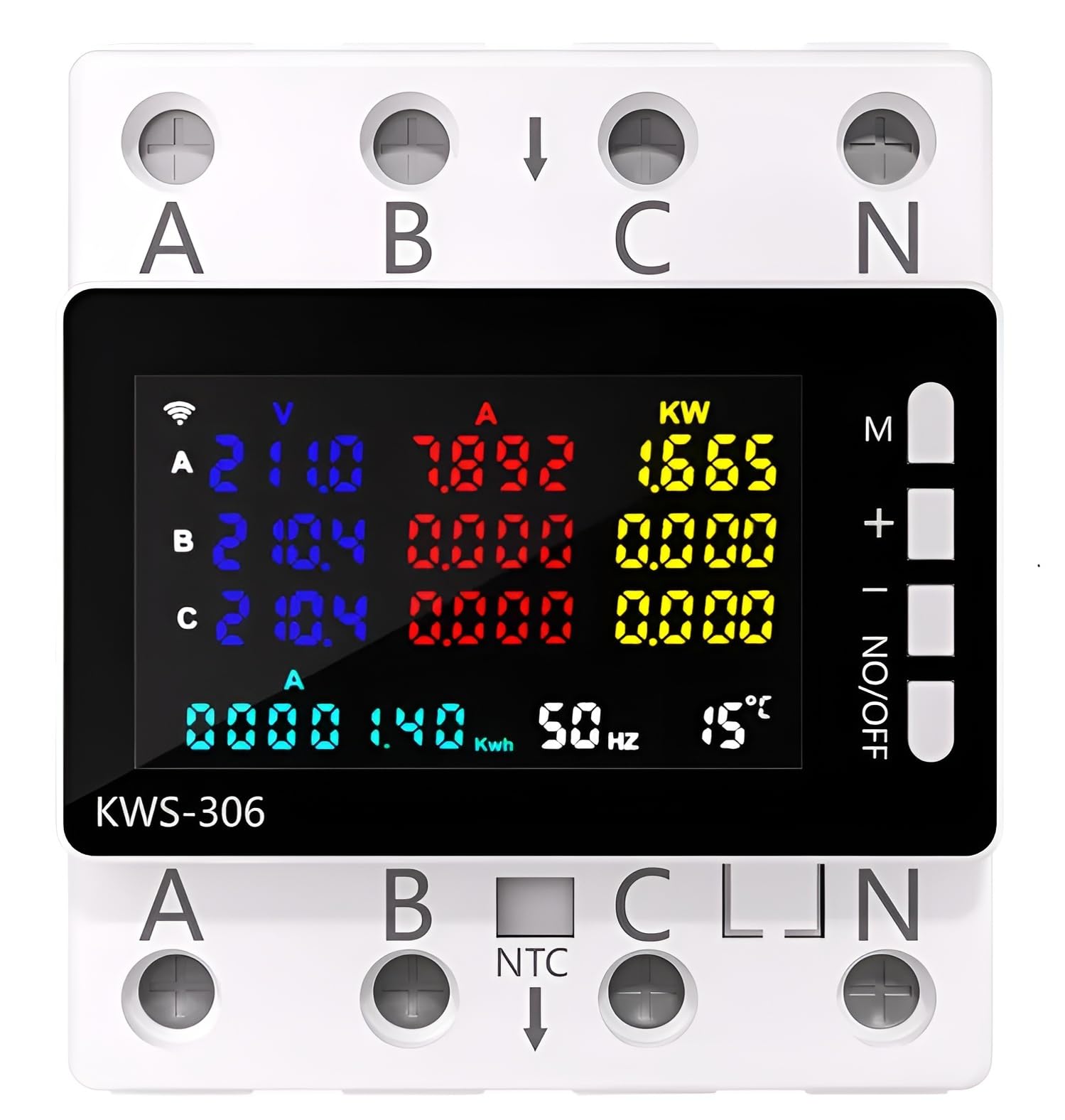 XPR3SS 80Amp Three Phase Energy Meter KWS-306WF WIFI Smart Switch Circuit Breaker Energy Meter KWh Power Metering Timer Relay Remote Control Over Voltage Under Voltage Over Current Surge Protector