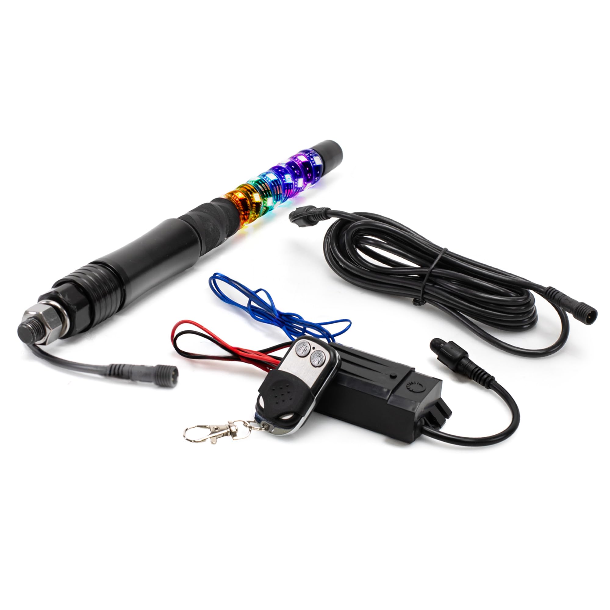 True MODS 1ft Spiral RGB LED Whip Light for UTV ATV Bluetooth App Antenna