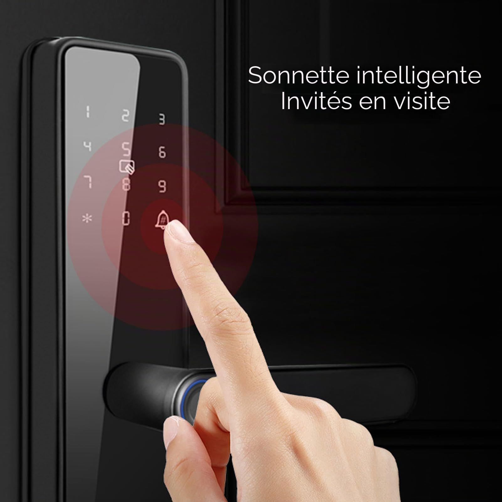 Serrure de Porte D'entrée sans clé, Serrure Intelligente de Porte Digitales Mot de Passe Carte IC clé Antivol APP Contrôle Serrure D'entrée pour la sécurité à Domicile