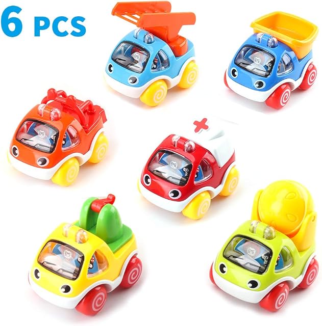 Pull Back Cars for Toddler, AmyBenton Toy Cars for 1 2 3 Years Old, Baby Vehicle Play Car Set for Boys and Girls