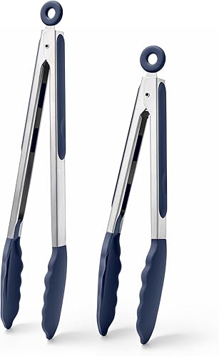 Miniatura 27 de Doosu Pinzas de cocina para cocinar: juego de pinzas para alimentos resistentes al calor de 600 °F con puntas de silicona antiarañazos, pinza de