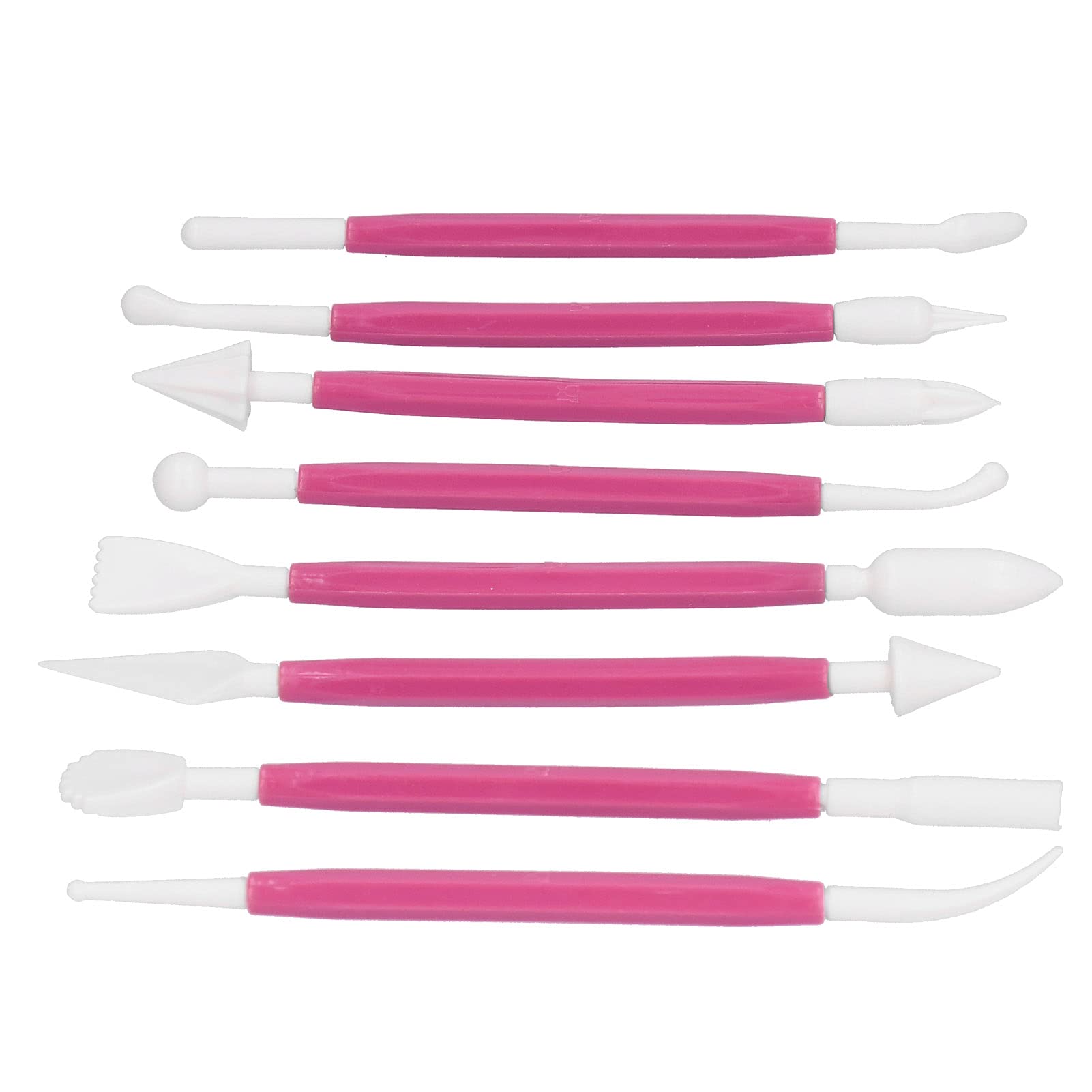Strumenti per decorare torte, 8 pezzi Set per modellare biscotti fondente Strumenti per modellare fondente Kit di forniture per decorazione torte per principianti (Pink OPP bag