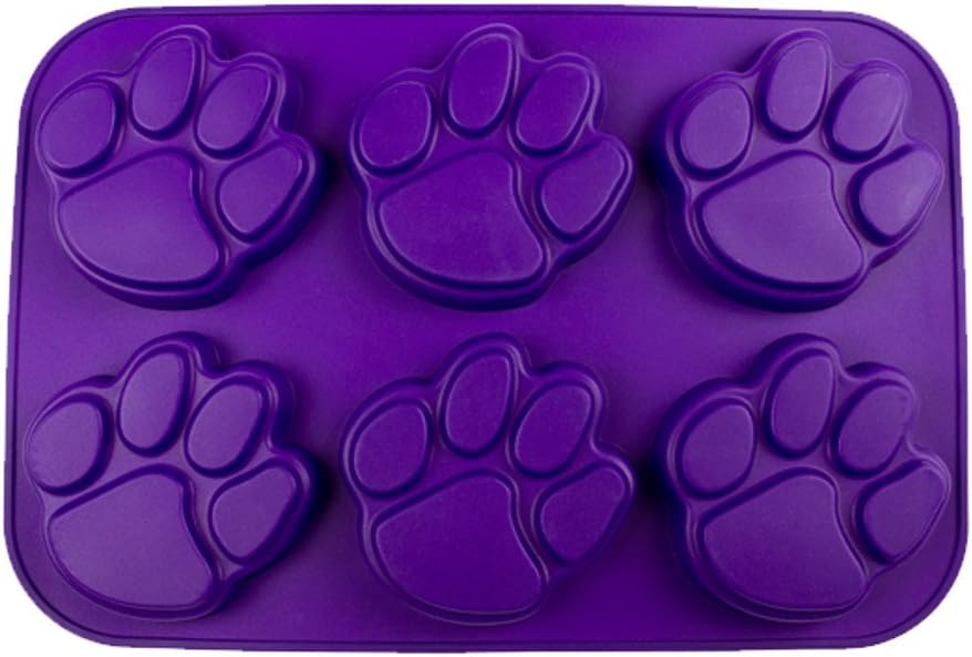 Purple Paw Print Silicone Muffin Pan