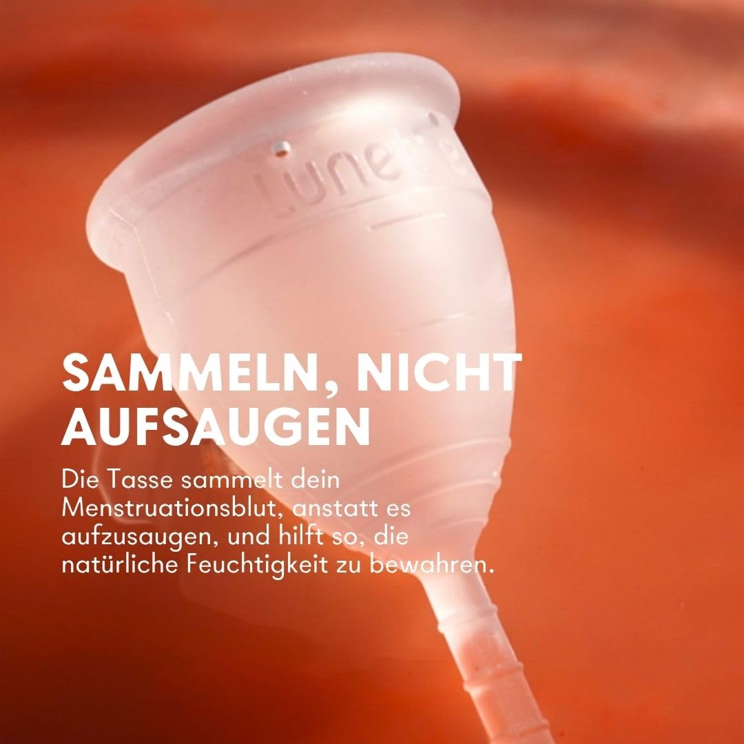 Lunette Menstruationstasse – Wiederverwendbare Periodentasse – BPA-freies Medizinisches Silikon – Bis zu 12 Stunden Komfort – Tampon-Alternative - Größe 2 Violet