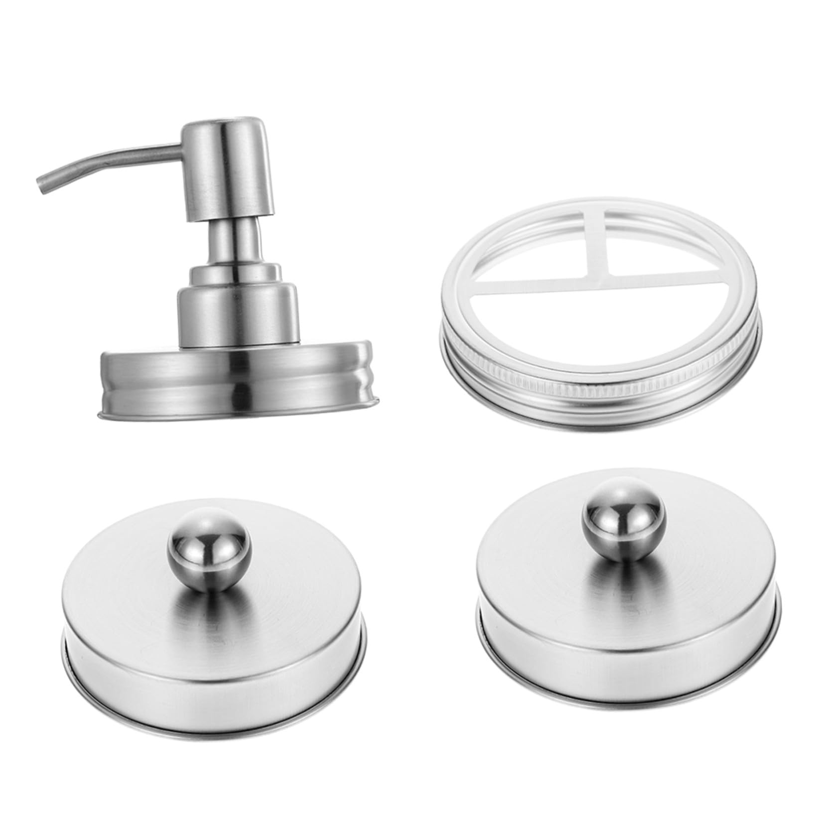 Couvercles de distributeur Healvian en acier inoxydable pour bocal de gel et shampooing