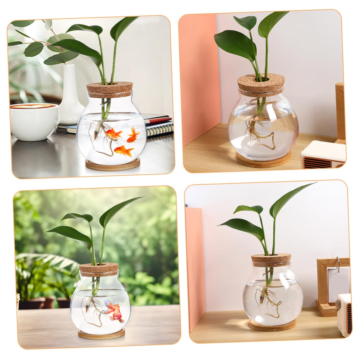 Sosoport 2sätze Glasterrariumbehälter Für Hydrokulturpflanzen Pflanzwasserstation Mit Blumenarrangementhalter Für Desktop-anzuchtstation Glasblumenvase Als Blumenpflanzer