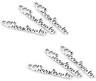 JGFinds Cheerleader Charms and Pendants - 30 Pieces, Cheerleader Charms, 27mm x 5mm (1 1/8" x 1/8"), Silver Tone, DIY Cheerleader Gifts and Jewelry Making Supplies