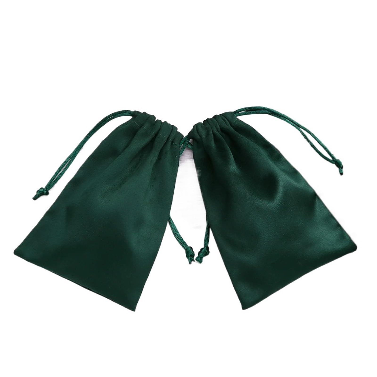 WEOKDFHA Jewelry Storage Bag 50pcs Flannel Jewelry Packaging Pouches Wedding Favor Bag Velvet Drawstring Pouch For Cosmetic Makeup(Dark Green,5X7cm)
