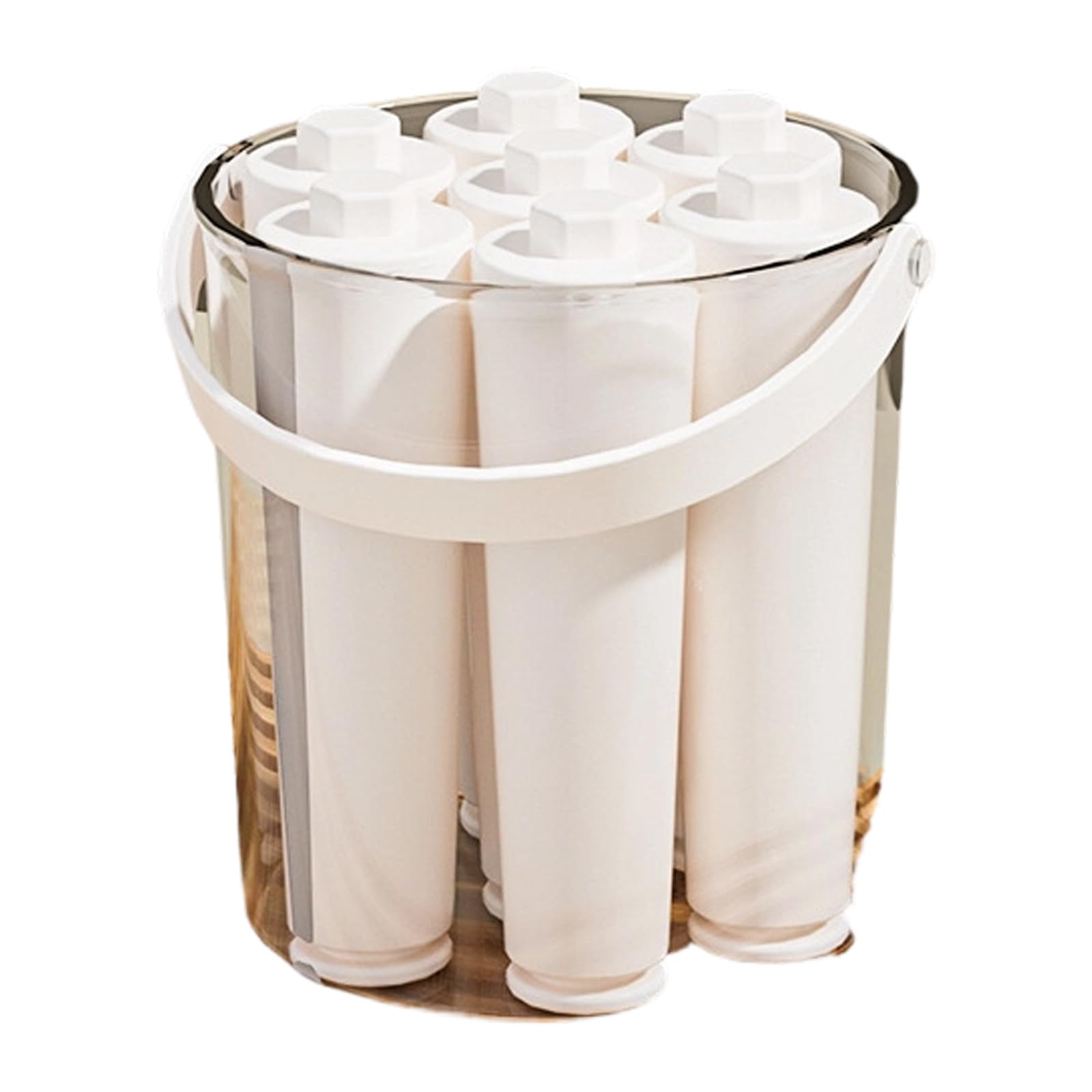 Beverage Ice Form Bucket with Lidded Tube Inserts, Easy Release PET Tray for Home Kitchens and Daily Drink Service Ice Stick Maker Tube Form Drink Chiller Freezer Bucket Tray Bottle Cocktail Freezer