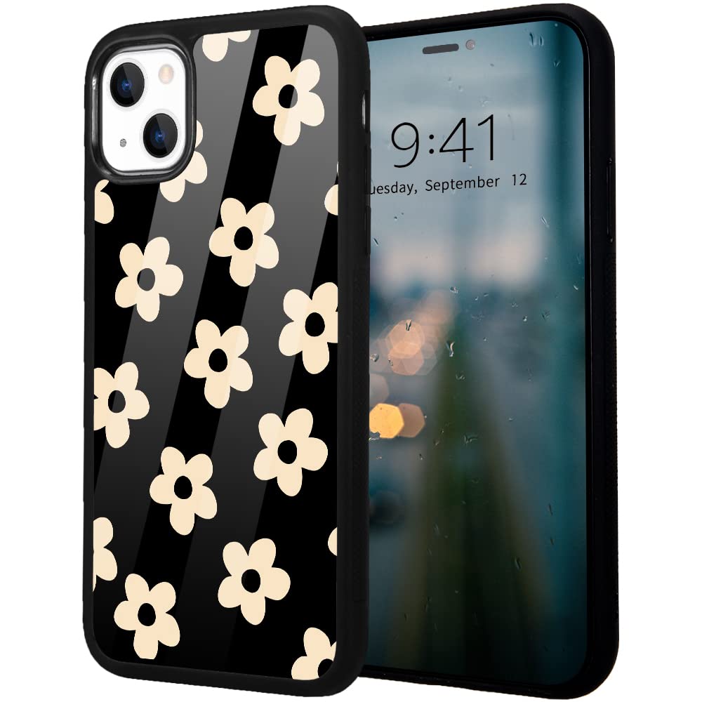 Idocolors Cute Retro Sunflower Phone Case for iPhone 12 mini,Girly Floral Pattern Durable Protective Case Shockproof Dustp...